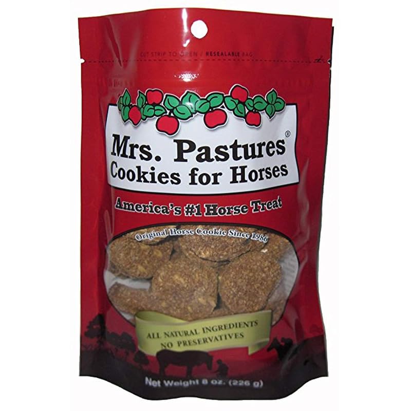 Petisco em Formato de Cookies para Cavalos Mrs. Pastures com Aveia e Maçã, 227 g