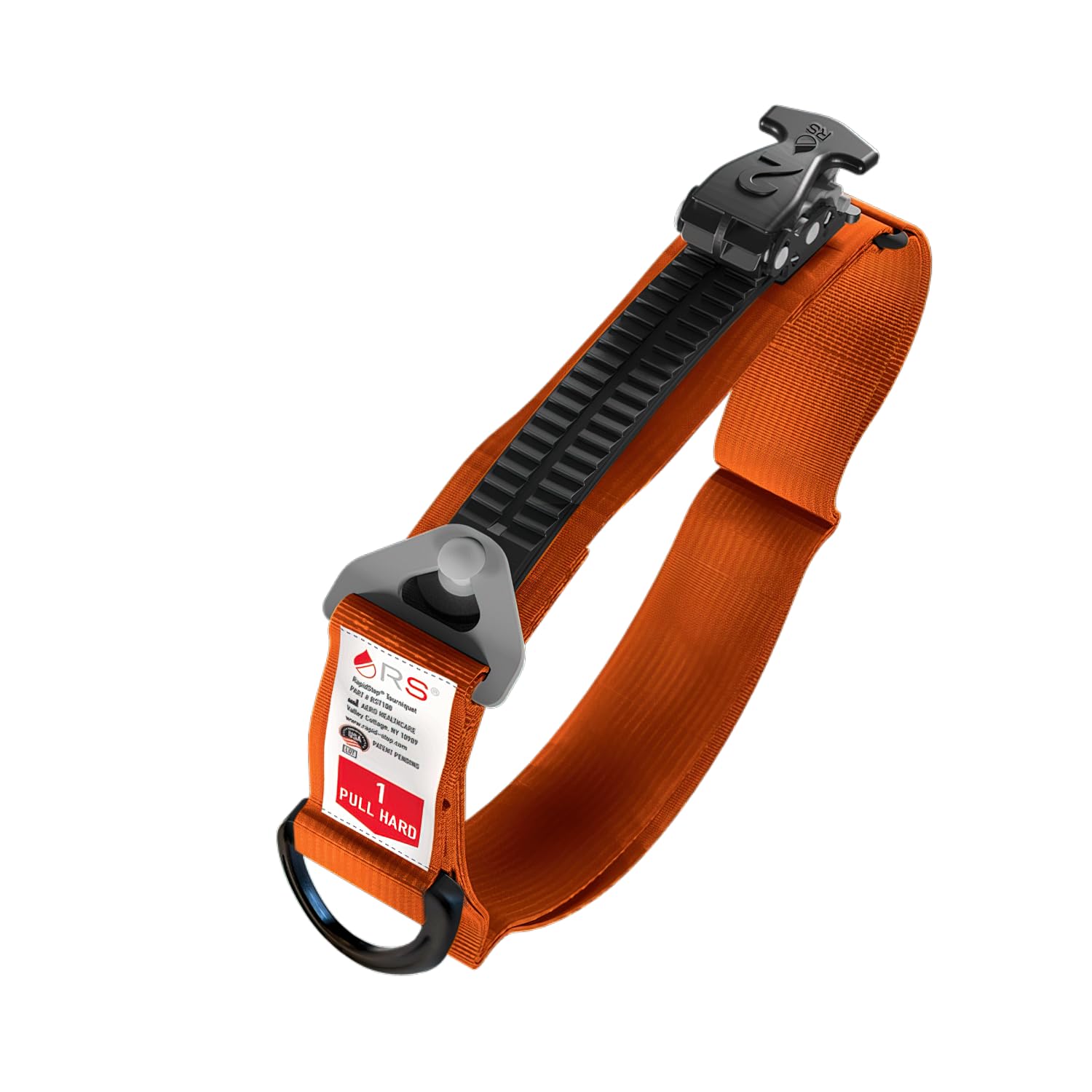 Aero Healthcare RST101 RAPIDSTOP - Laccio emostatico arancione per emergenze all'aperto, pronto soccorso tattico salvavita, controllo delle emorragie, funzionamento con una sola mano della benda