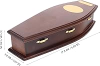 Vista 2 de LUOZZY Modelo de ataúd de madera en miniatura para casa de muñecas Mini ataúd Prop Halloween casa de muñecas accesorios decoración