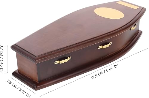 Miniatura 2 de LUOZZY Modelo de ataúd de madera en miniatura para casa de muñecas Mini ataúd Prop Halloween casa de muñecas accesorios decoración