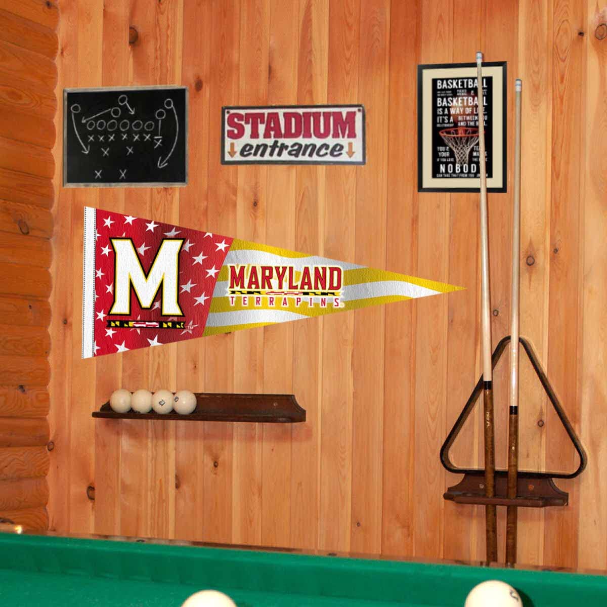 Maryland Terrapins Nation USA Stars and Stripes Pennant Pennant Banner Flag