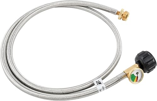 Miniatura 3 de Manguera adaptadora de propano de 5 pies con calibre – conversión de propano de 1 a 20 libras para tanque LP tipo 1/QCC1, aparato portátil a granel