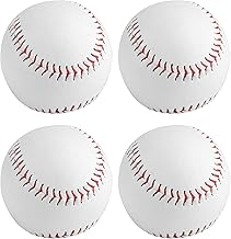 4 Pieces 9" Standard Baseballs Round Balls Hard PU Baseballs Practice Training Baseballs for Youth Adult Games