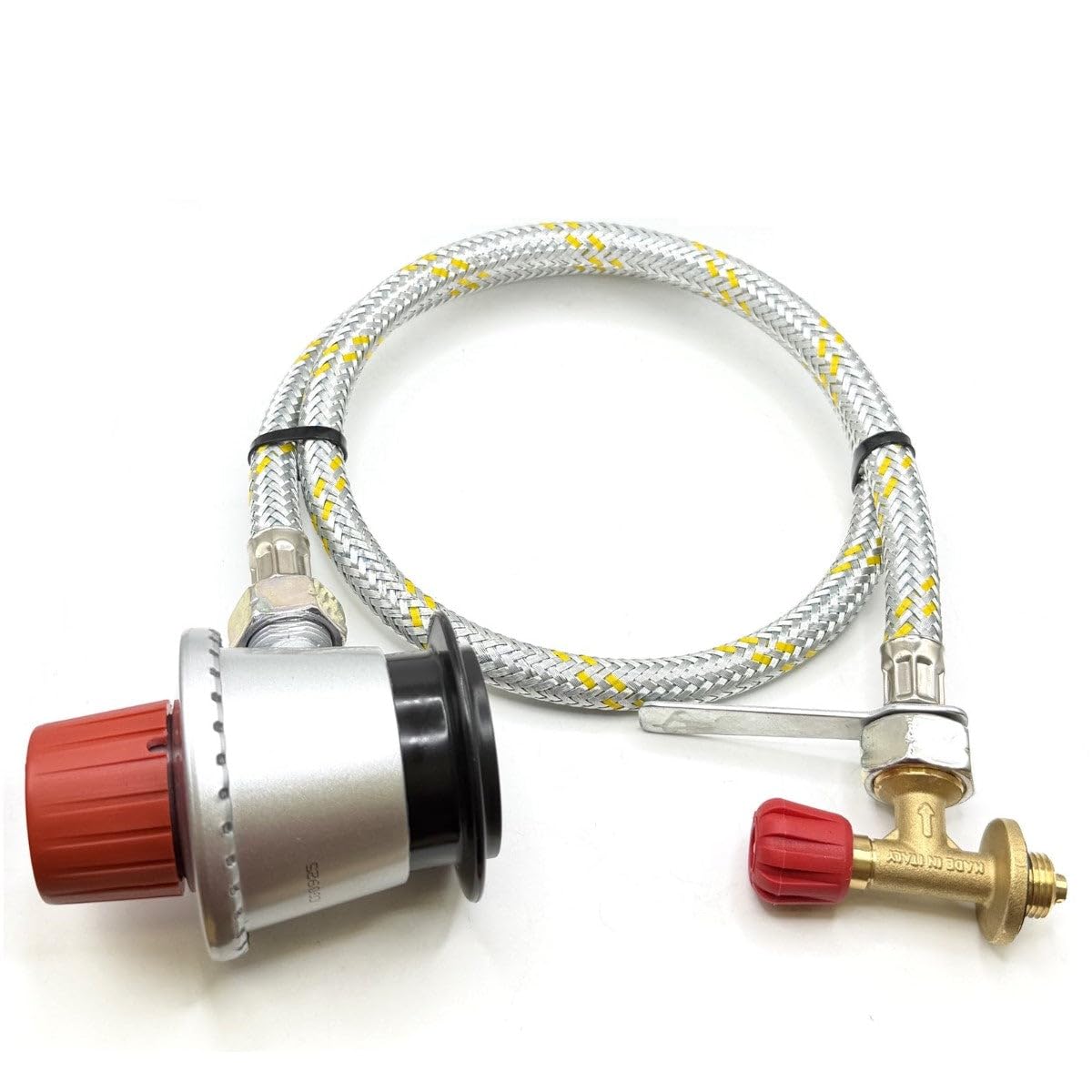 901 904 907 - Juego de adaptadores de recambio para cilindro de gas, manguera de alta presión de 1,50 m, conector de clip jumbo de 35 mm, presión no reducida, ancho 21,8 x 1/35,6 cm