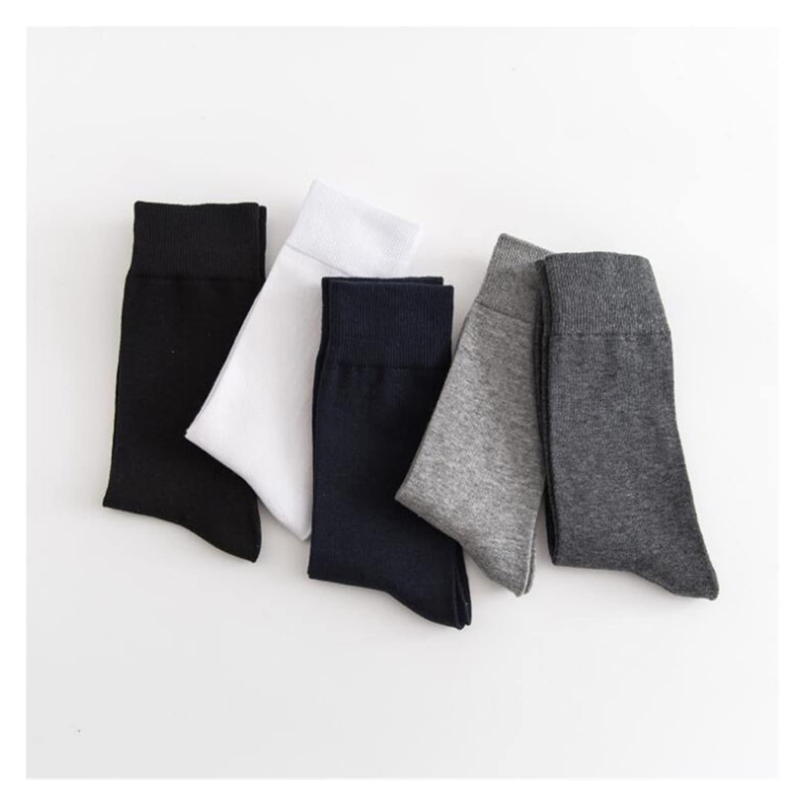 ZZSRJ 5pairs / los Baumwolle Männer Socken Strümpfe Business Herbst Winter Socken Männer (Color : Long Navy)