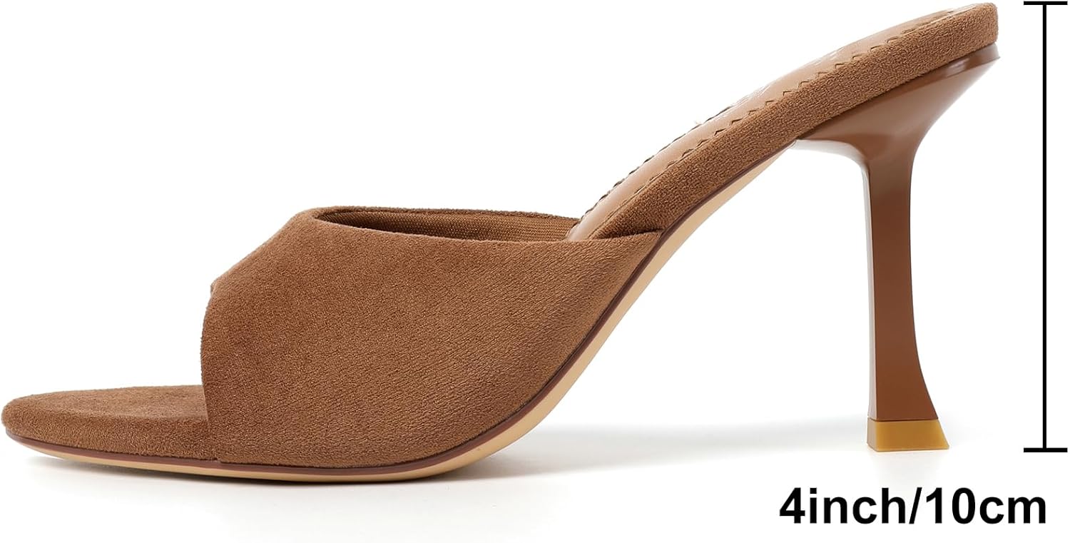 Mostrin Kitten Heels for Women Round Toe Heels With Bow Vintage Mules Sexy Slip on Stiletto Backless Sandals for Party Daily - Image 5