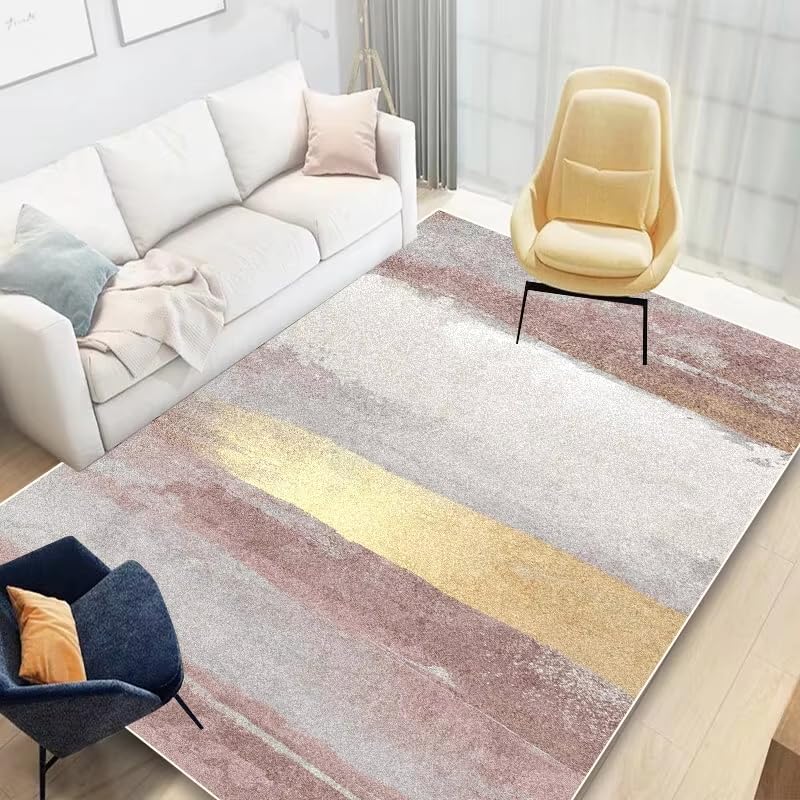 Tapis de salon moderne 100x150 cm gris au style simple pour grand espace