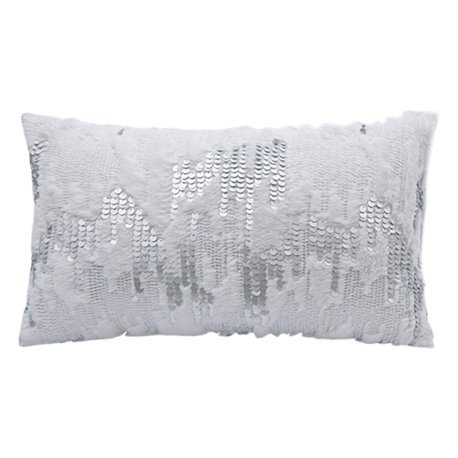 Xinsheinelry Stylish Faux Furs Cushions Covers Pillow Covers with Opulents Sequins Embroidery for Refineds Home Atmospheres Styles Pillowcase