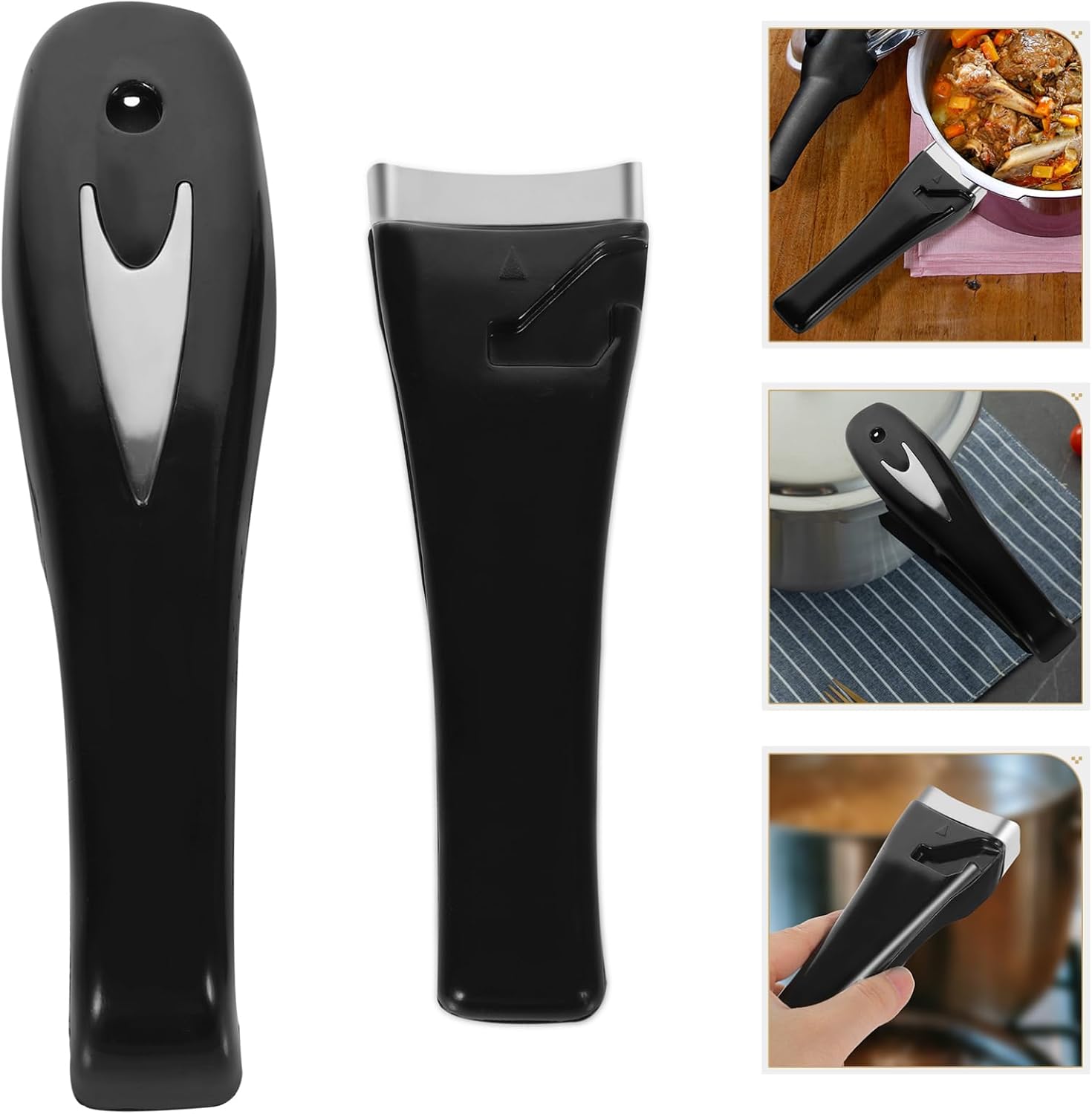 Pressure Cooker Handle Replacement Pair 7.08 Inch Bakelite Side Handles with Screws Comfortable Nonslip Grip for Universal Pressure Cooker and Wok Lid Kitchen Accessory