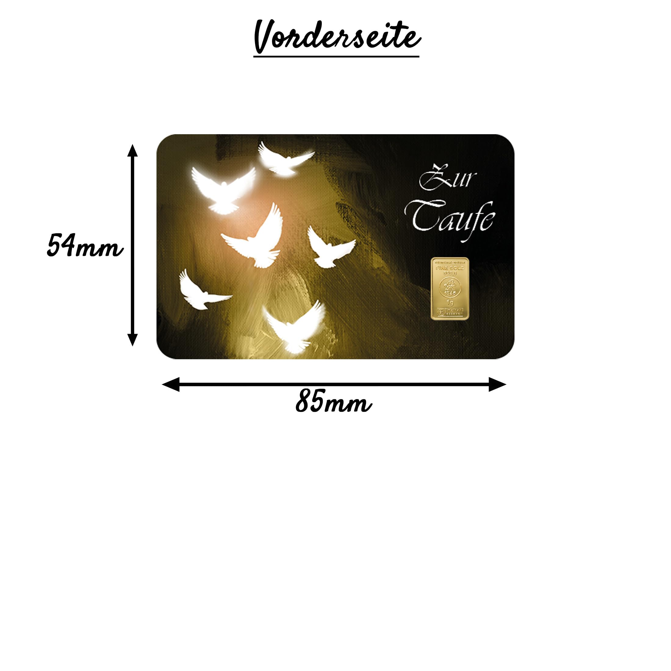 Taufgeschenk - 1g Goldbarren - Zur Taufe - in goldener Geschenkverpackung + Grußkarte + Echtheitsgarantie