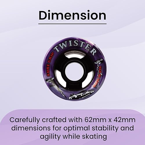 Miniatura 3 de Sure-Grip Twister Ruedas de patines | Dureza 95A con 2.441 in x 1.654 in | Fabricado con material de uretano – Ruedas deslizantes elegantes y