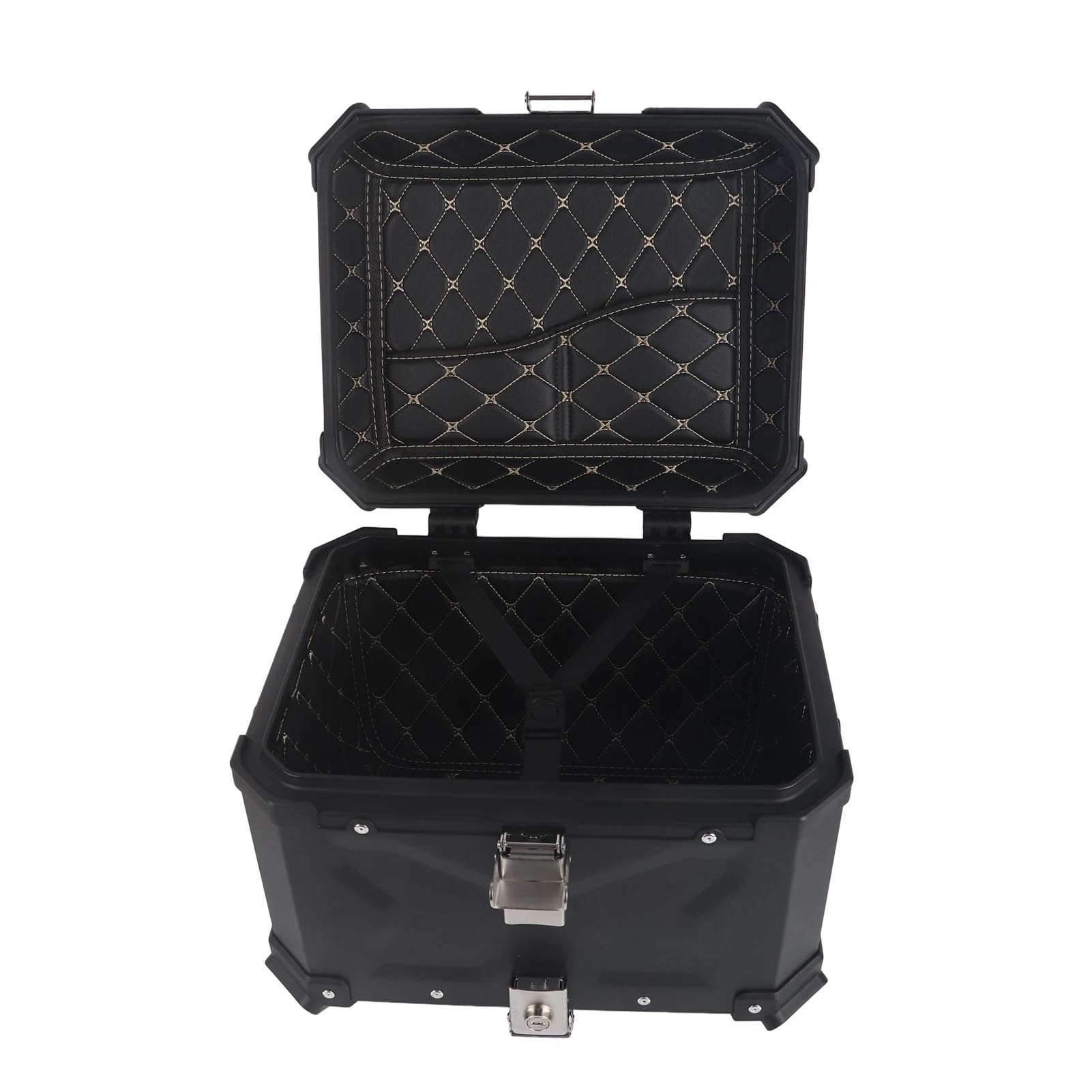Baúl Superior Motocicleta Maleta Superior Universal de Aluminio para Motocicleta de Aventura, Color Negro, 45 l