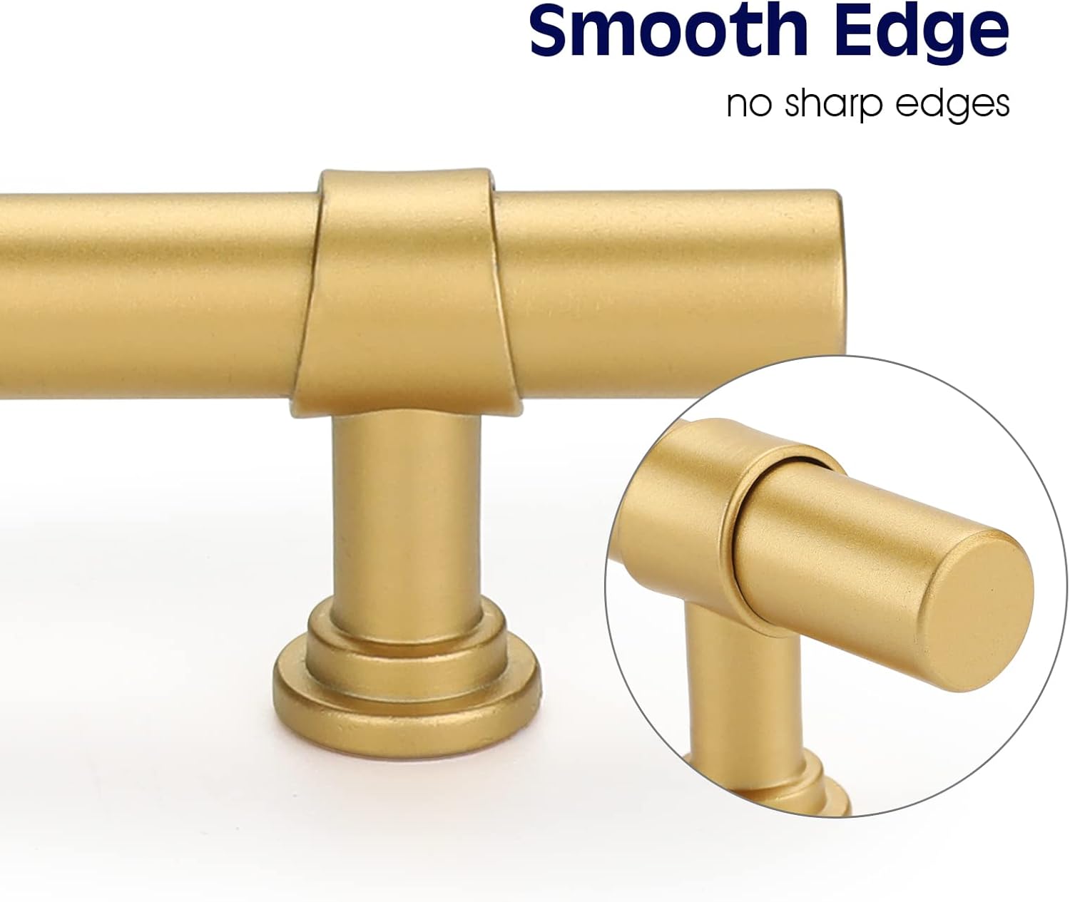 Haliwu 10 Pack 3 inch Hole Center Gold Cabinet Handles Brushed Brass Drawer Pulls for Kitchen Hardware Handles Barrel Dresser Cabinet Pulls