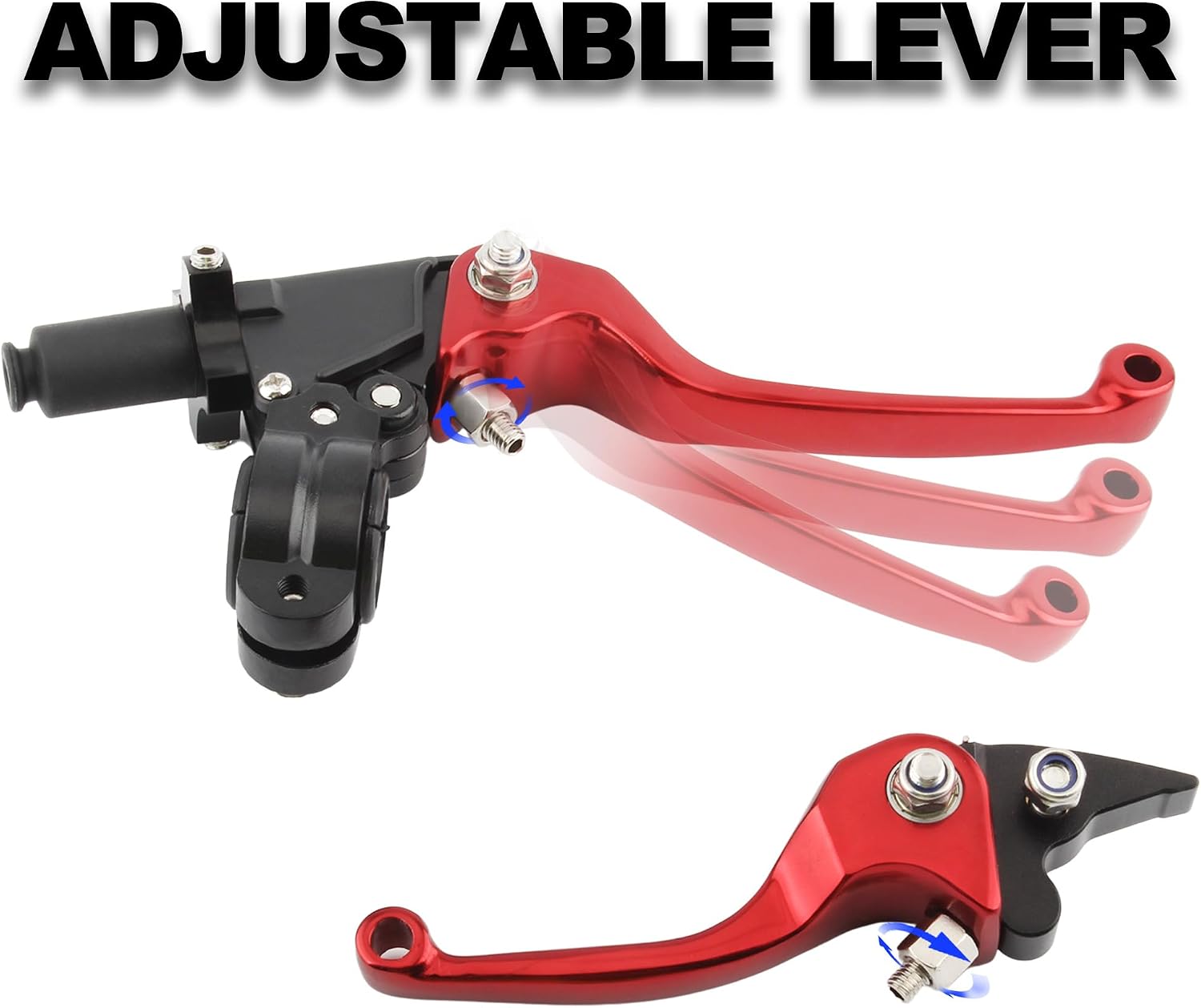 CNC Clutch Brake Lever Set，22mm 7/8 inch Folding Aluminum Clutch Brake Lever for 110cc 125cc 140cc TTR 125cc SSR ATV Pit Dirt Bike Motocross（Red）