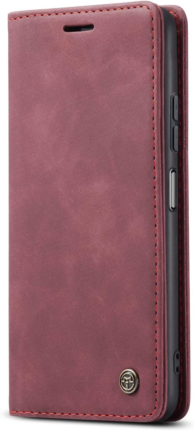 BellaCase Custodia A Portafoglio Con Staffa Per Oppo Realme C3 - Pelle PU E TPU - Colore Rosso Rosa, Funzione Multi-slot
