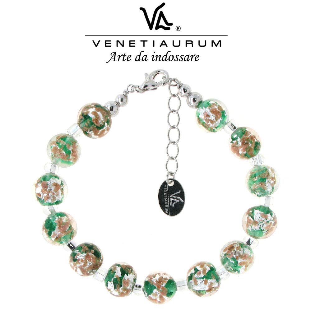 Venetiaurum - Offerta Bracciale per Donna Con Sfere In Vetro Originale Di Murano E Argento 925 - Gioiello Made In Italy Certificato
