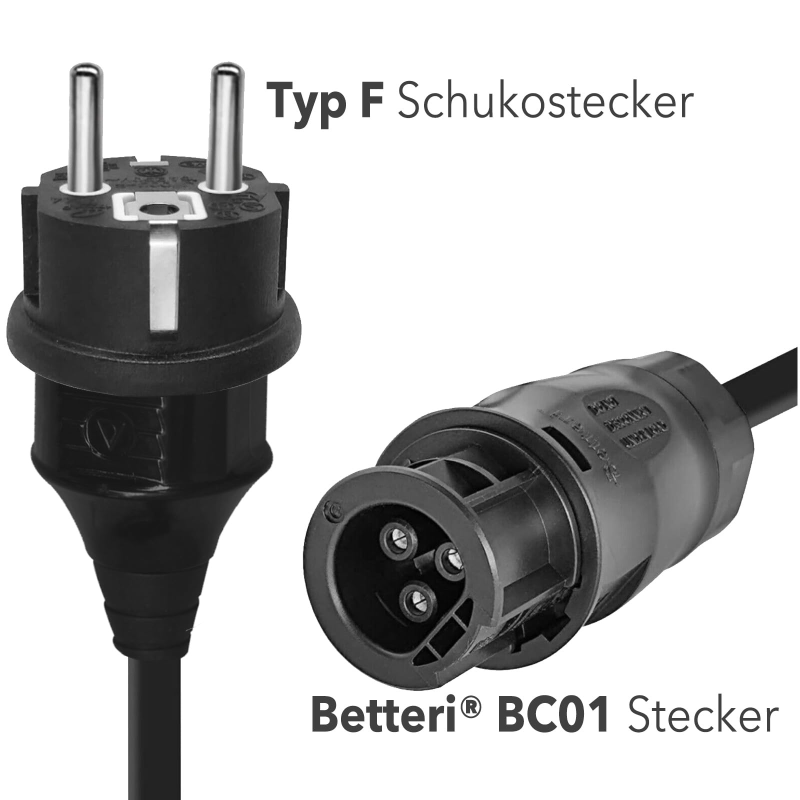enjoy solar® Cavo di collegamento 3m per microinverter – Betteri® BC01 a Schuko, Plug & Play, compatibile con impianti fotovoltaici da balcone