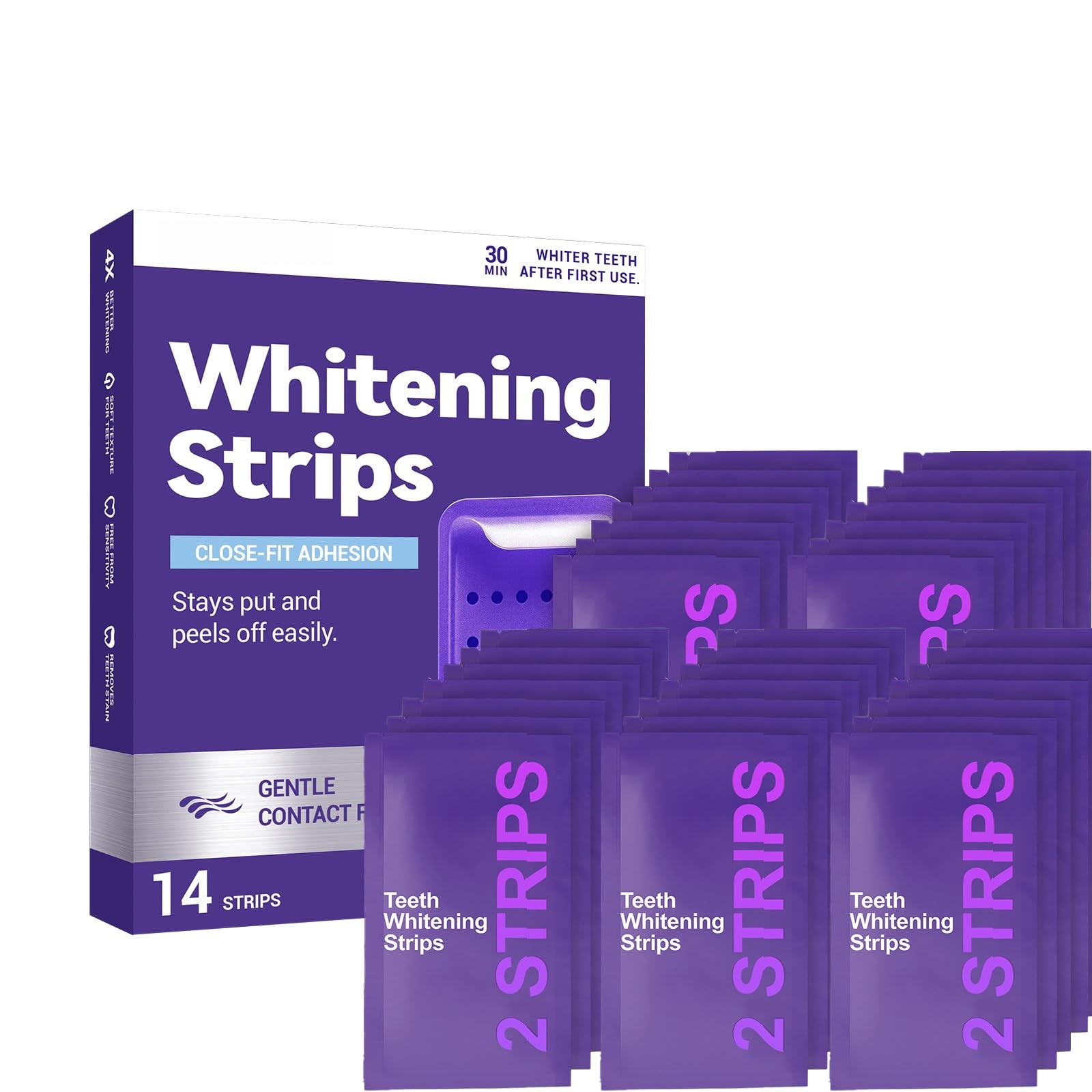 Strisce di sbiancamento dentale viola 14 pezzi | Strisce sbiancanti denti | Teeth whitening strips patch dente bianco patch sbiancamento dentale strips whitening