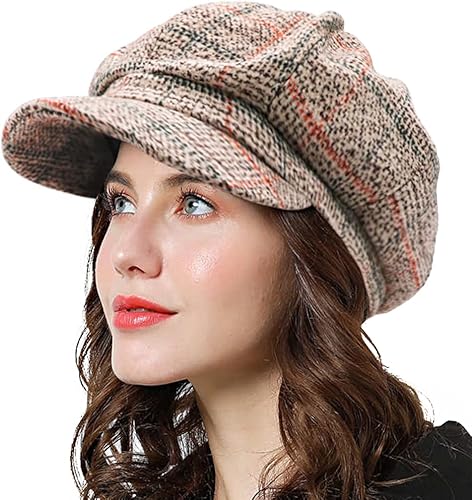Miniatura 3 de Gorra de periódico para mujer, sombrero con visera Cabbie Fiddler Primavera Verano Octogonal Paperboy Sombrero Regalo para Niñas