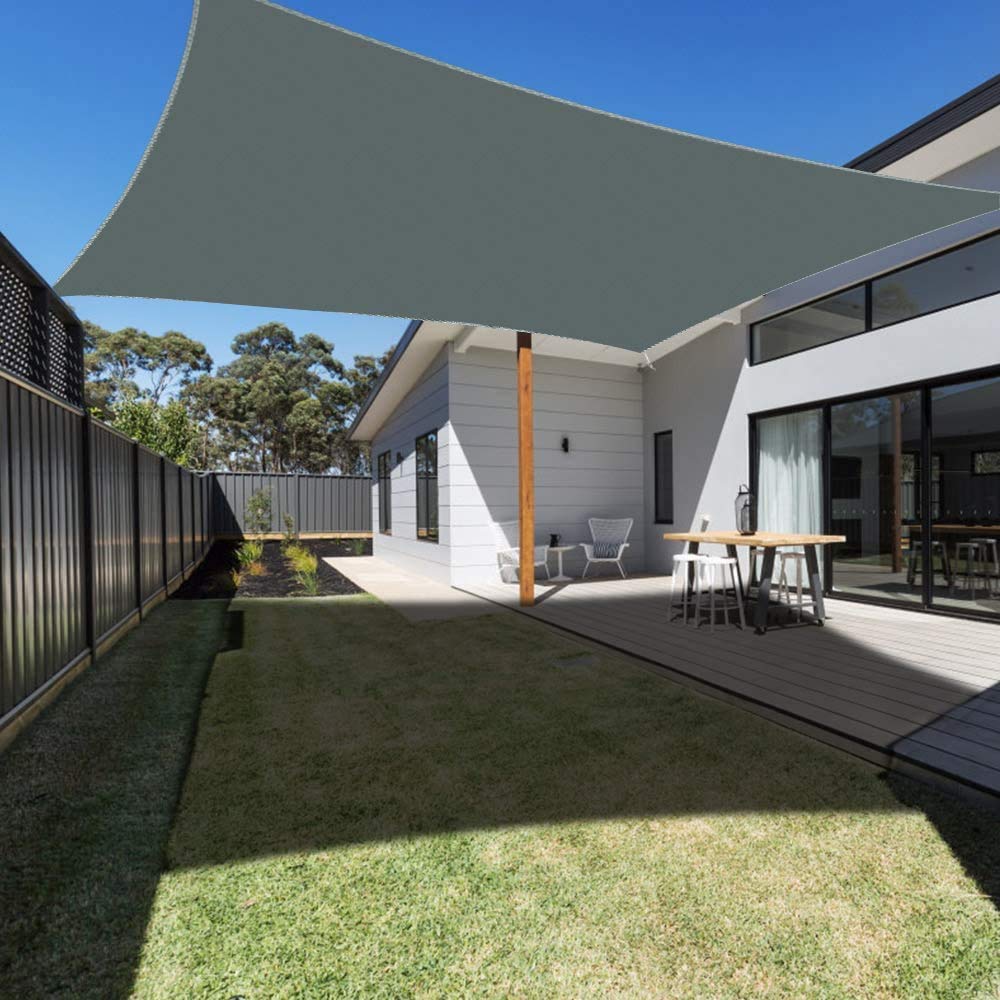 CHiWANJi PA Waterproof 500x500CM Sun Shade Sail Canopy Rectangle Grey UV Block for Outdoor Patio and Garden, Yard Activities (300x300CM)