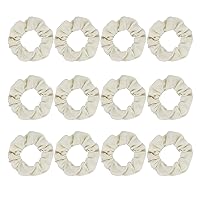 Vista 11 de Coleteros de algodón para el cabello, de un solo jersey, color sólido, ligas elásticas para el cabello para mujer, accesorios (color blanco roto)