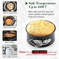 Vista 3 de Tellshun Juego de 4 Moldes Desmontables Pequeños para Cheesecakes, Moldes de 4 Pulgadas, 4 Piezas Redondas Antiadherentes con Fondo Extraíble a