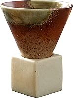 Vista 1 de Taza de café de cerámica gruesa con base, taza de porcelana creativa con forma de cono triangular de 6.8 fl oz, tazas pequeñas personalizadas