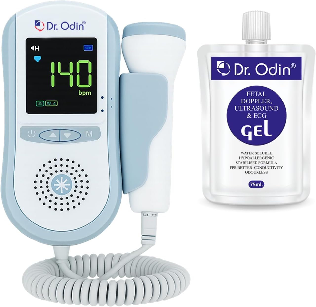 Dr. Odin OFD 103 Fetal Doppler with in-Built Speaker, Smart Noise Reduction & Heartbeat Detection Machine for Home & Clinic Use – Includes Ultrasound Gel for Accurate Monitoring