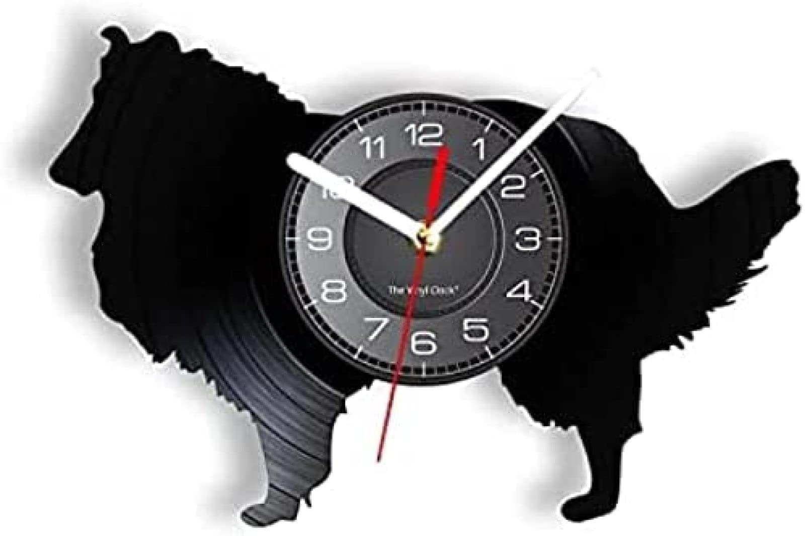 Horloge murale chien de race vinyle pour déco de salon chaleureuse