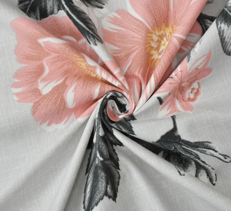Image of NEW LEAF Pure Cotton Full Elastic Fitted Bedsheets for Double King Size Bed with 2 Pillow Covers 220 TC Supersoft |Wrinkel Free Bed Cover Size - 72x78+10 inches, Pink Rose