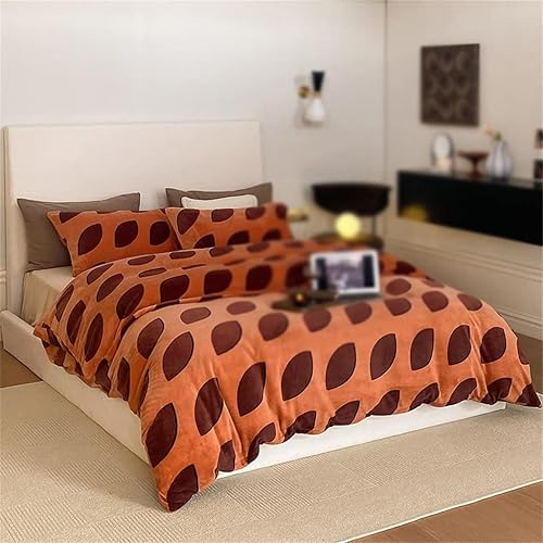 ZHAOLEI - Funda de edredón de terciopelo para cama doble Queen súper suave y cómoda funda de almohada de 4 piezas color D tamaño 866 x 945in