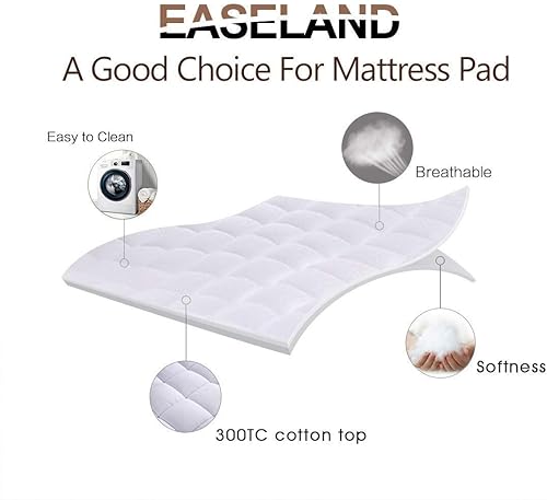 Miniatura 2 de EASELAND - Cubrecolchón de algodón de 8 a 21 pulgadas de profundidad