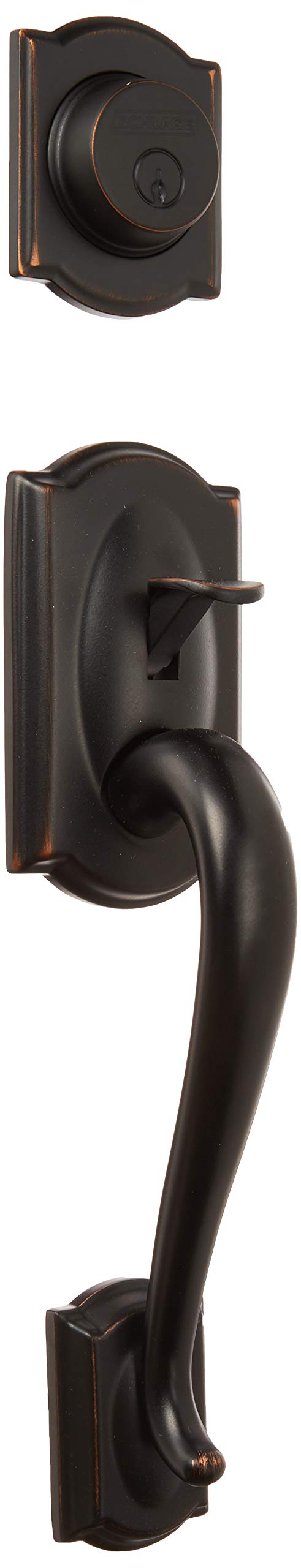 Schlage F93CAM716ACCLH Camelot Pasif Tutacak Seti, Solak Kol, Eski Bronz
