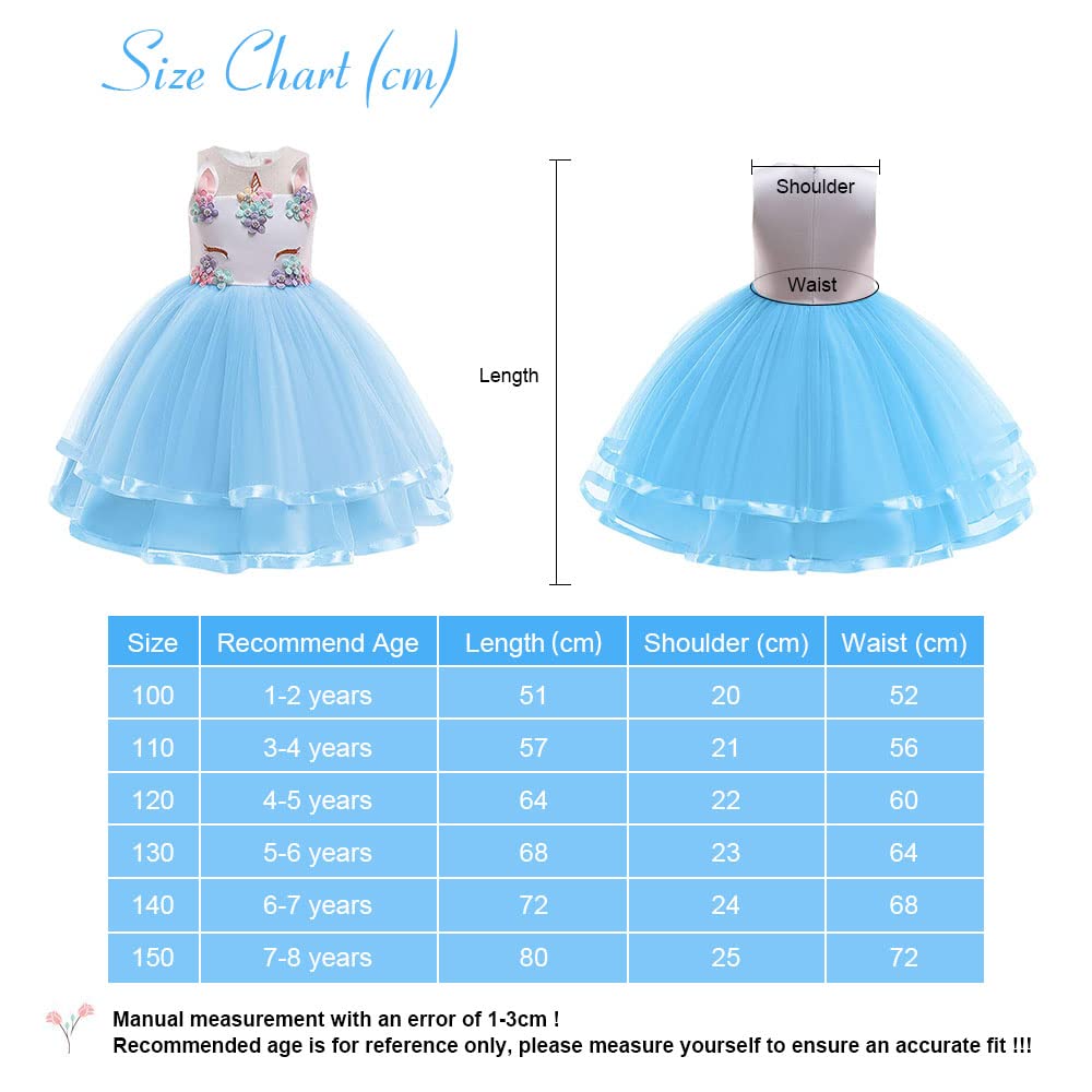 URAQT Vestito da principessa, da bambina, per cosplay, carnevale, feste, matrimoni, principessa, con collana e fascia