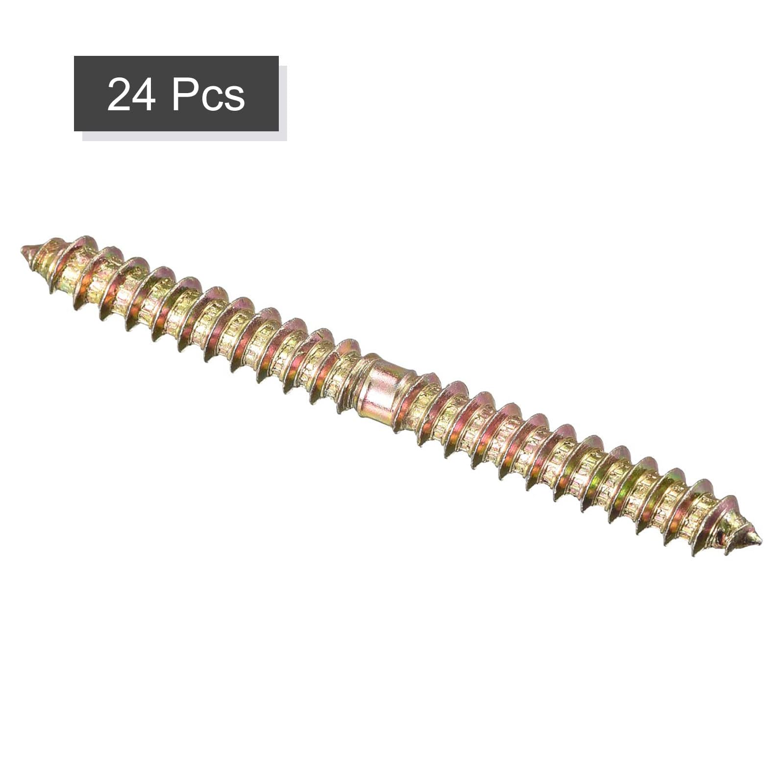 TOP-VIGOR 24Pcs Hanger Bolts, M6x70mm Double Ended Self-Tapping Thread Wood to Wood Dowel Screws, Double Ended Dowel Screws - Image 3