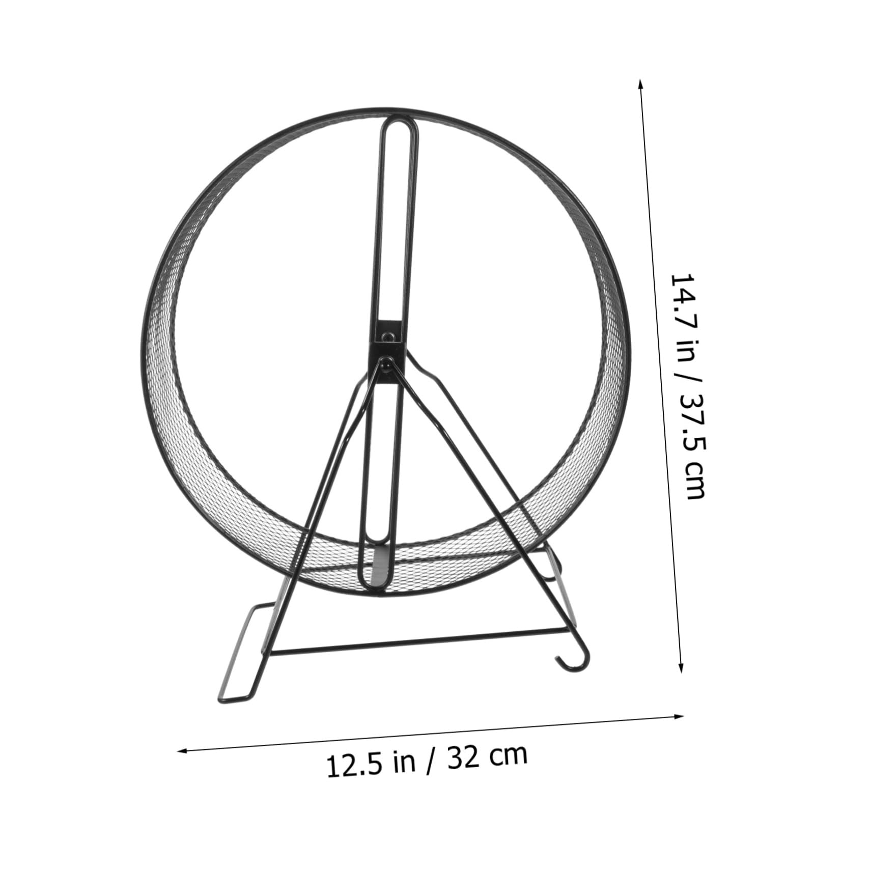 Ruota per Criceto Silenziosa con Staffa a Vite in Ferro Nero | Giocattolo per Roditori, Accessori Inclusi con Rack, per Criceto e Riccio