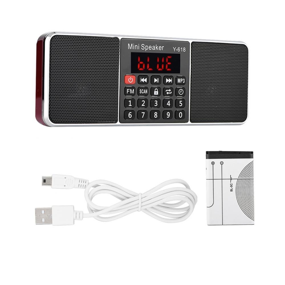 VBESTLIFE 87.5 MHz-108 MHz Stereo FM/AM Radio,Speicher TF/USB Musik Freisprecheinrichtung Anruf MP3 Player Radio(Rot FM)
