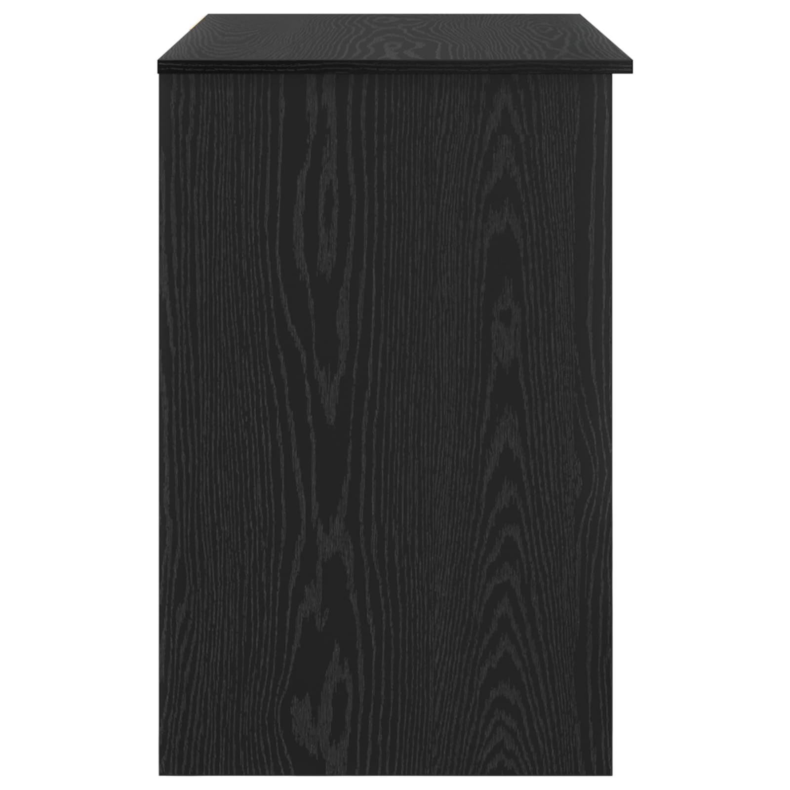 Moderner Schreibtisch mit Lagerung in Schwarzer Eiche 90x49.5x75 cm aus Verleimtem Holz, Stauraum mit Schublade und Regal für Büroorganisation, Robuste Bauweise und Elegantes
