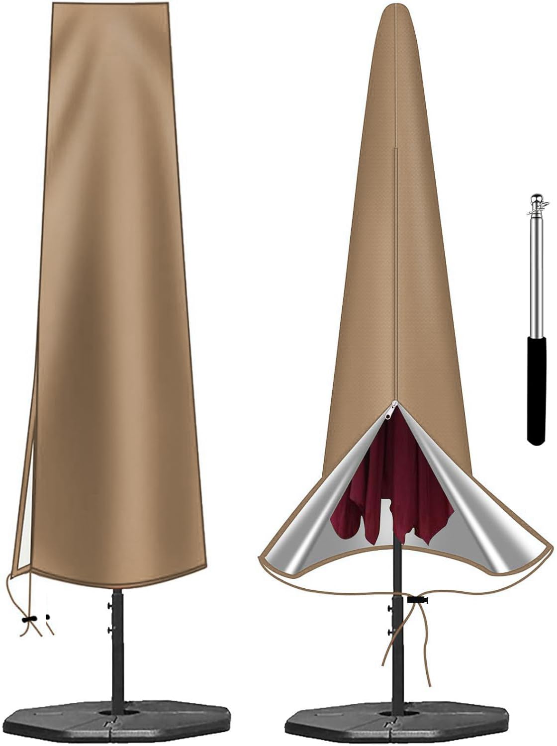 OKPOW Parasol Cover Waterproof for Garden Umbrella: Weatherproof All-Season