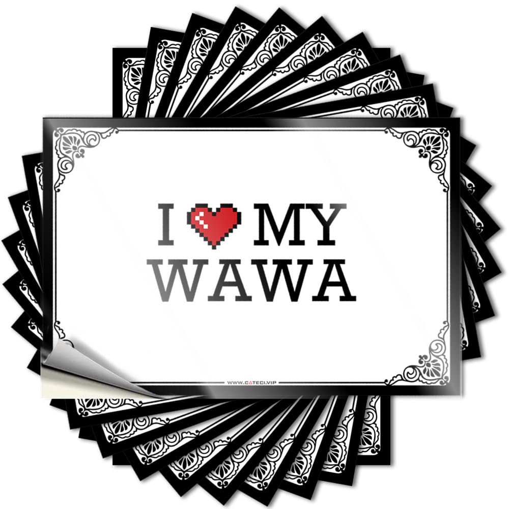 Love Decor, Tattoo Funny Cover Quote Stickers, Optical Illusion No Residue Decals for Luggage | Paw Party Favor Custom I Love My Wawa(12X18CM)
