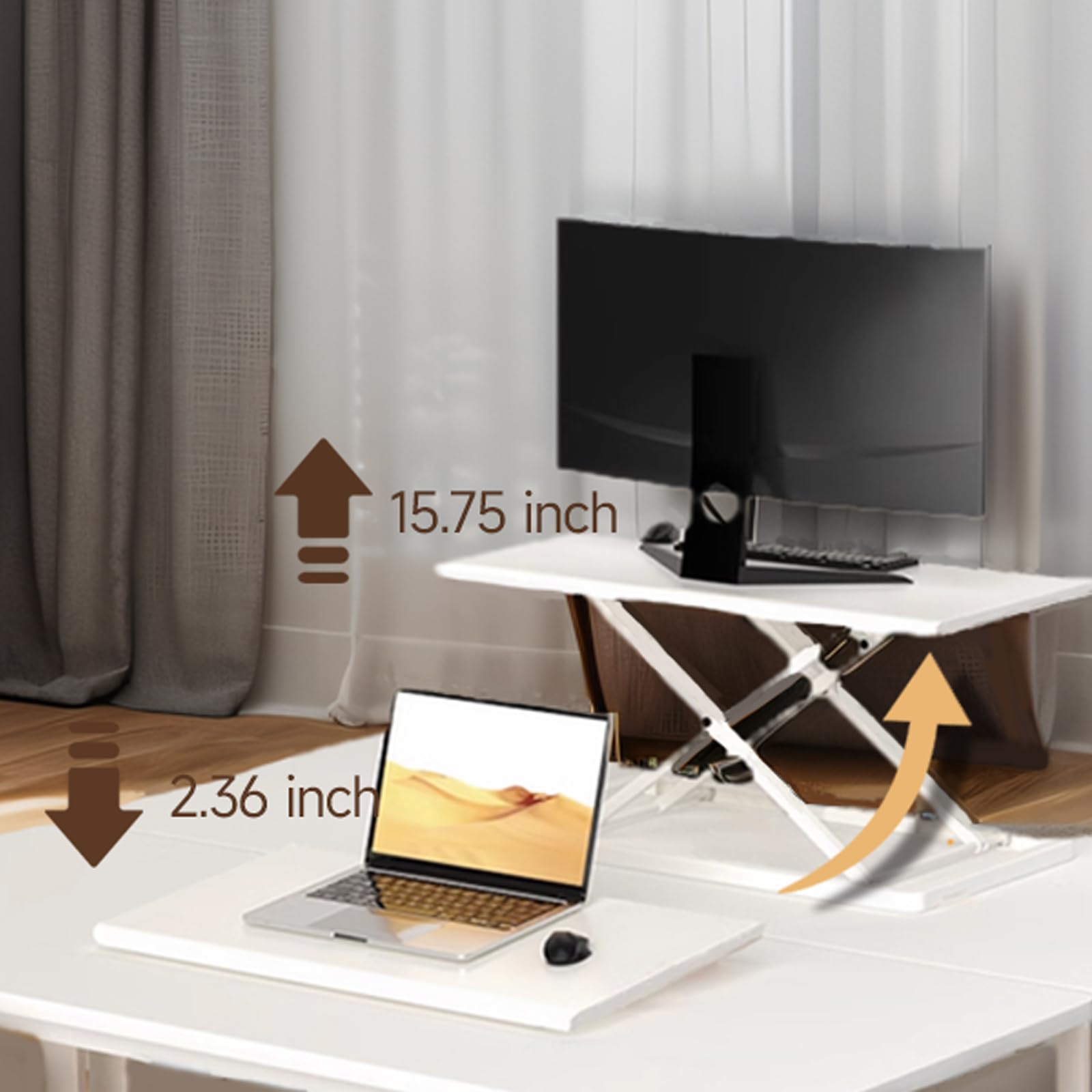 24 inch Worker Standing Desk Converter Adjustable Sit Stand Up Desk Riser Sit to Stand up Desk Riser — view 2