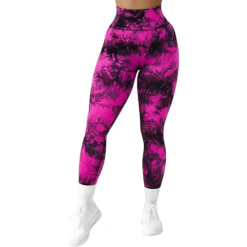 SUUKSESS Women Ribbed Seamless Leggings High Waisted Workout Gym Yoga Pants