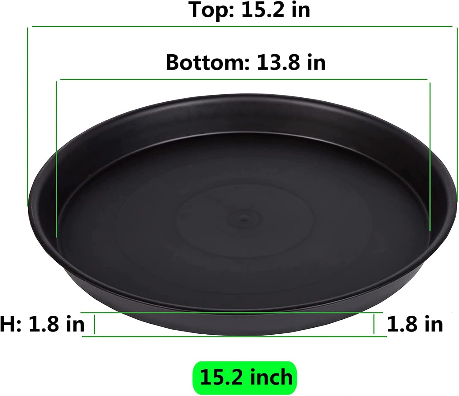 4 Pack 15 Inch Plant Saucer Plastic Plant Saucer Drip Trays Plant Saucers for Indoors Outdoor Plant (15 inch 4Pack)