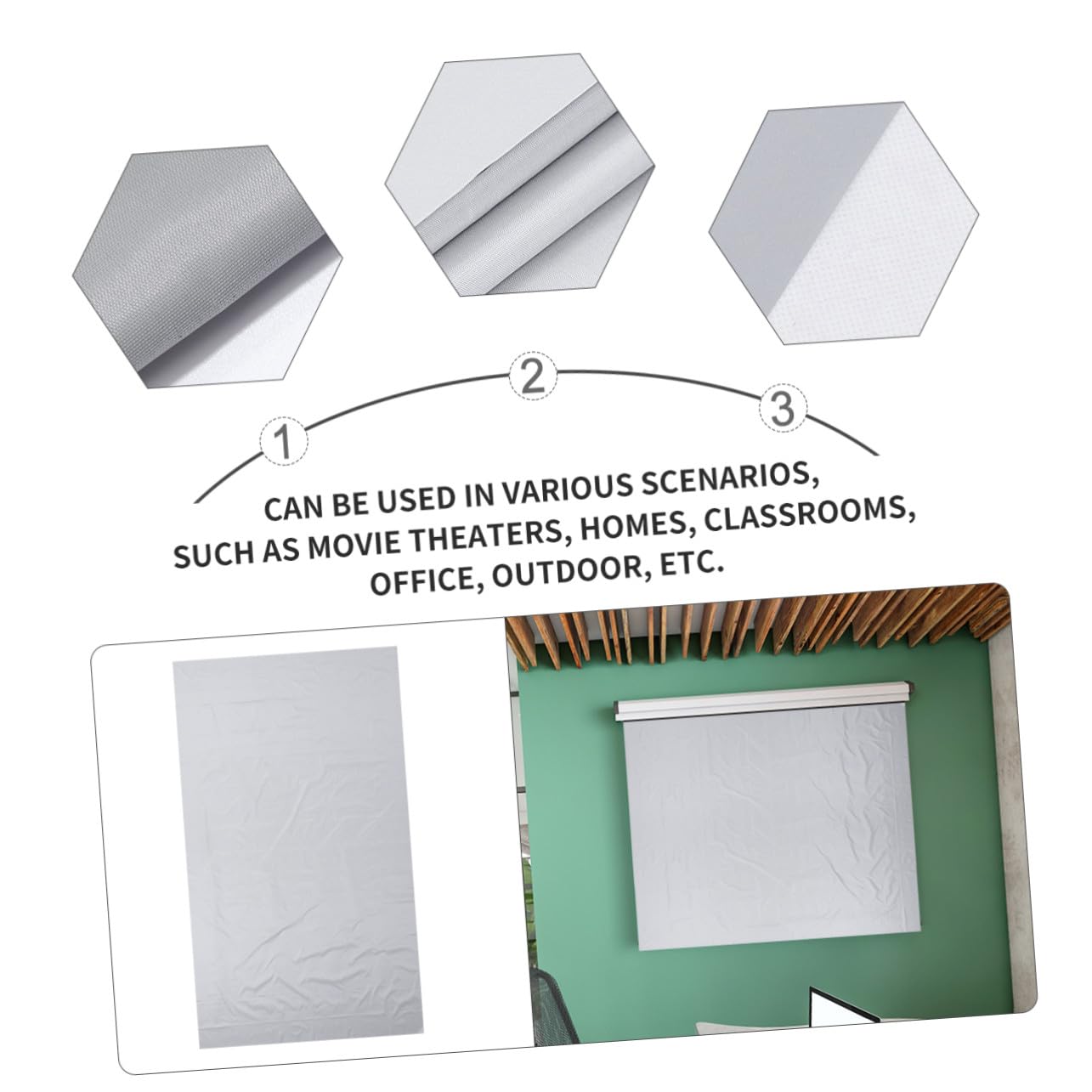 Mipcase Schermo da Parete Pieghevole 100" 16:9 per Proiettore, Telo di Proiezione Durevole Portatile, Alta Luminosità e Ampia Visione per Home Cinema, Conferenze, Eventi All’aperto