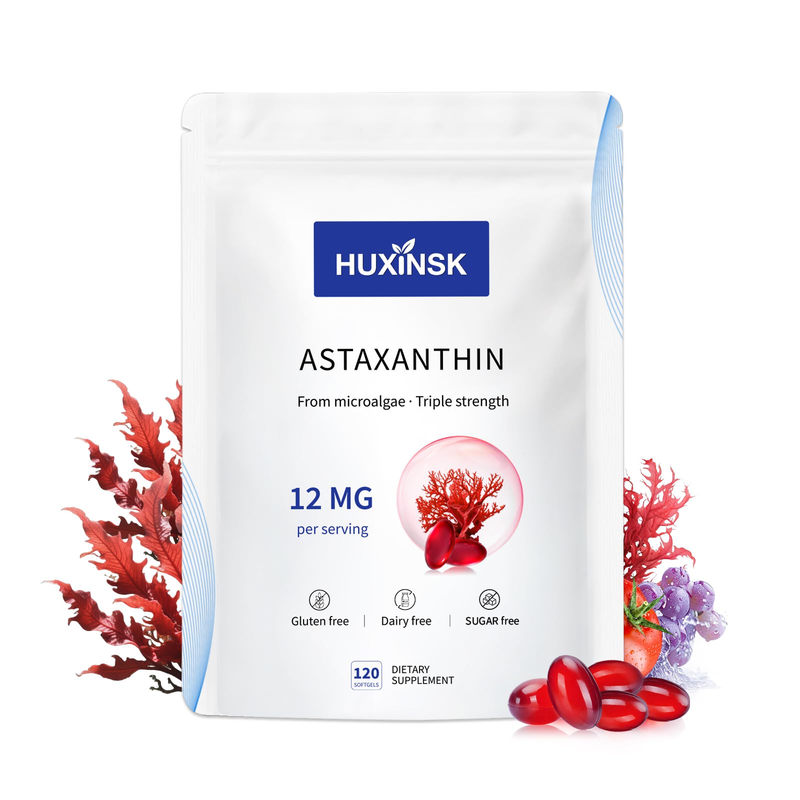 Astaxanthin 12mg 120 Softgels, Microalgae Antioxidant, 4-Month Supply — Amazon image 8
