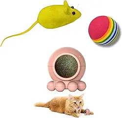 Brinquedo para Gatos kit 3 - Ratinho Bolinha e Polvo Lambe Lambe