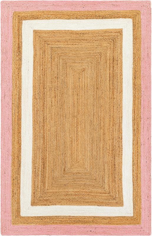 10' x 13' Feet Rigo Jute Hand Woven Area Rug, Natural, Solid Farmhouse Design, Natural Fiber, for Bedroom, Living Room, Dining Room, Hallway, Office, Kitchen, Entryway