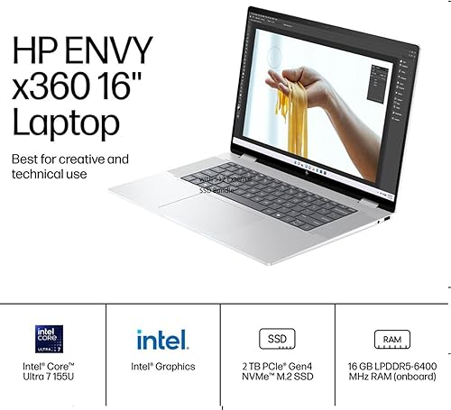 Miniatura 2 de HP Envy X360 - Laptop convertible 2 en 1 de 16 pulgadas Ultra 7 AI Business 2 en 1, pantalla táctil FHD+ de 16 pulgadas, Intel Ultra 7 155U (Beats
