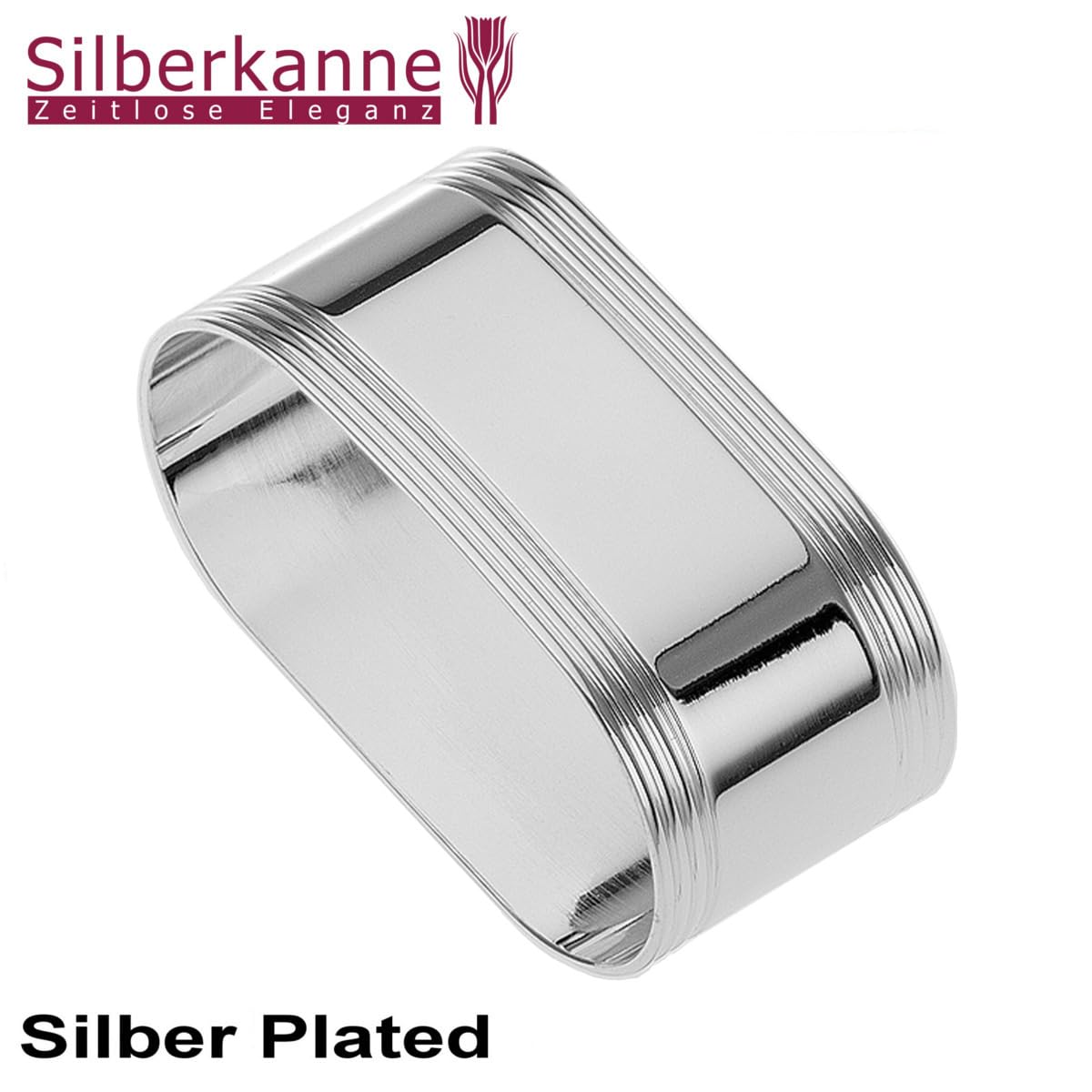 Serviettenring | Silber Plated versilbert | 5,5x2,5 cm | Edles Tafelsilber | Für Stoffservietten | Für Hochzeit & Feiern