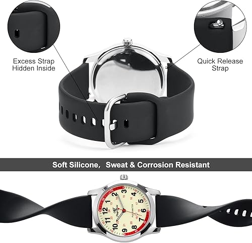 Miniatura 4 de ManChDa Reloj de enfermera para enfermera, reloj médico de enfermería, reloj de enfermería para mujer, reloj de silicona para enfermera, reloj de